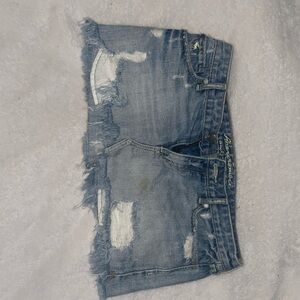 Abercrombie & Fitch Light Blue Distressed Jean Shorts